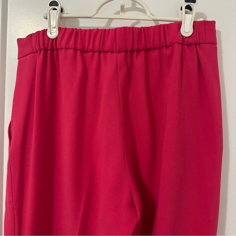 Aritzia Babaton Conan Bright Pink Pleated Trouser Straight Leg Pant Size 8 Women - Picture 7 of 11
